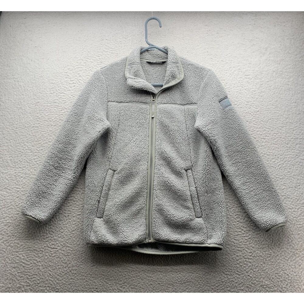 The North Face Campshire Jacket Girls‎ Youth Large L Sherpa Deep Pile Gray Blue